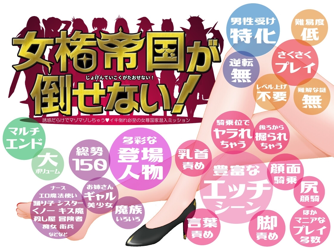 新作[日式RPG/反向X/男受] 女权帝国不能打倒！-到处都是诱惑v肯定会倒下的女尊国家潜入任务- 女権帝国が倒せない！‐誘惑だらけでマゾマゾしちゃうvイキ倒れ必至の女尊国家潜入ミッション‐ ver1.01 机翻版 [1.90G]-爱玩ACG