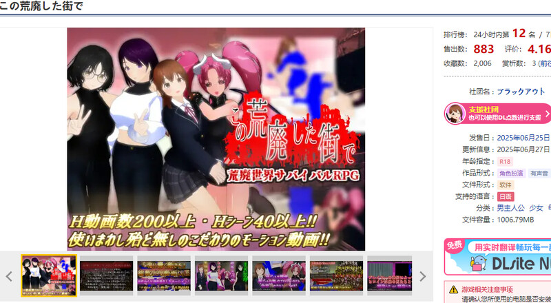图片[1]-DL6月新作【回合RPG/末世/动态】在这片荒废的街道上（この荒廃した街で）ver1.1 AI汉化版 [1.80G]-爱玩ACG