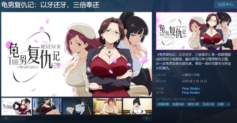 图片[1]-ST7月新作【互动SLG/职场OL/动态】龟男复仇记：以牙还牙，三倍奉还（The Cheated Man’s Revenge: Triple the Payback）官方中文步兵版 [660M]-爱玩ACG